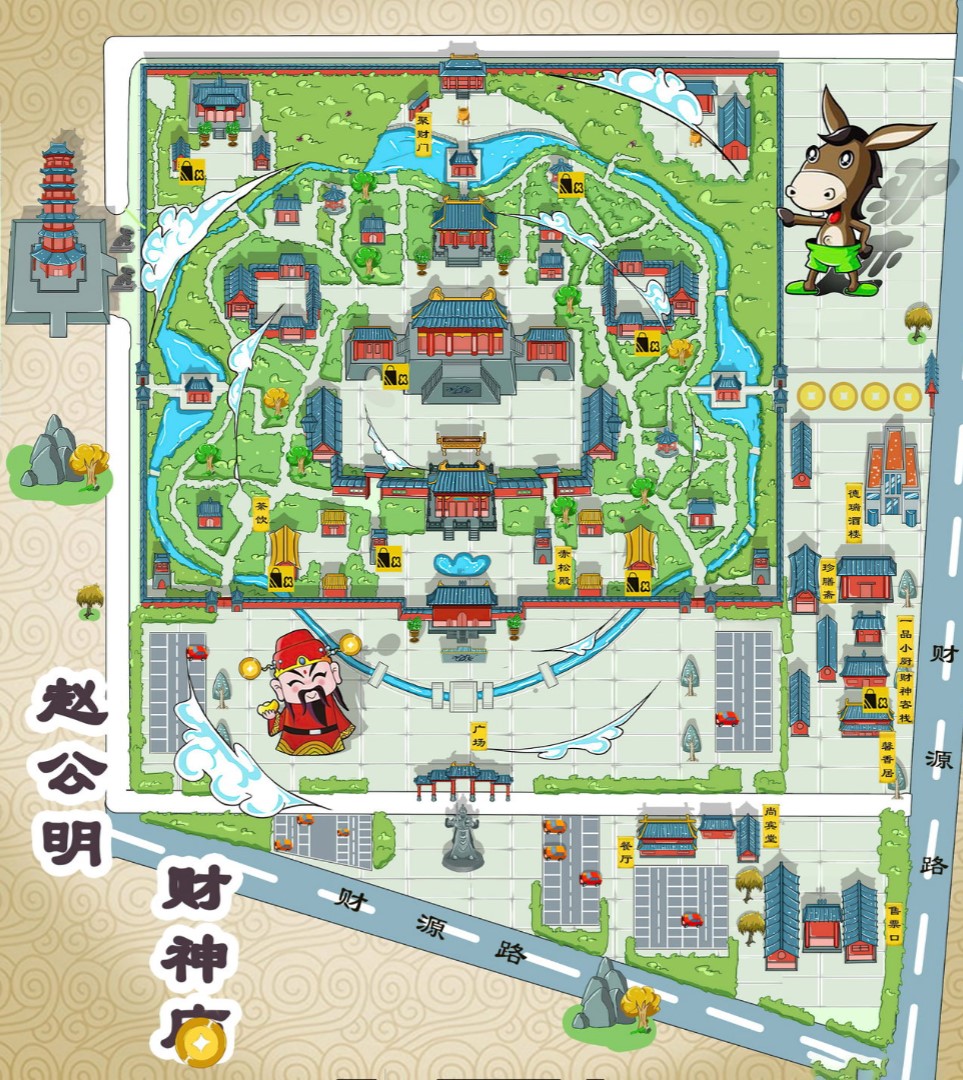 大渡口寺庙类手绘地图